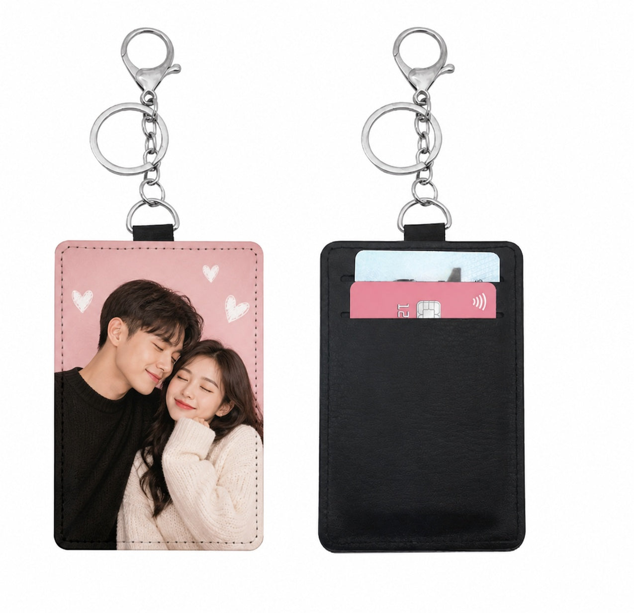 Personalized Photo ID Card Holder | 3-in-1 Vegan Leather Keychain & Luggage Tag