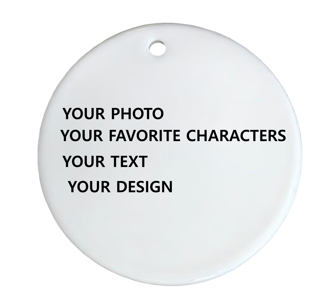 Personalized Ceramic Photo Ornament – Custom Picture & Text Keepsake Gift