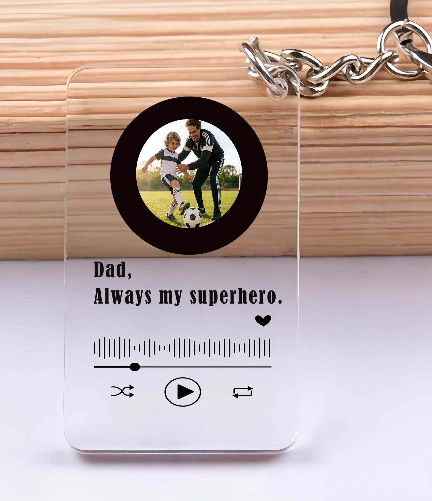 Custom Photo Music Acrylic Keychain  Personalized Spotify-Style Photo Keychain Gift