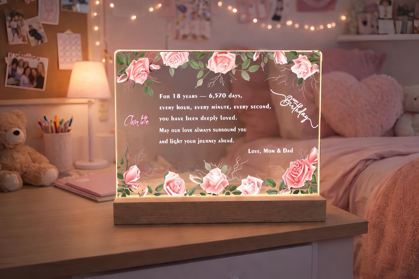 Custom  Night Light | Unique 16th, 18th, 21st Birthday Gift for Daughter & Best Friend& Sister