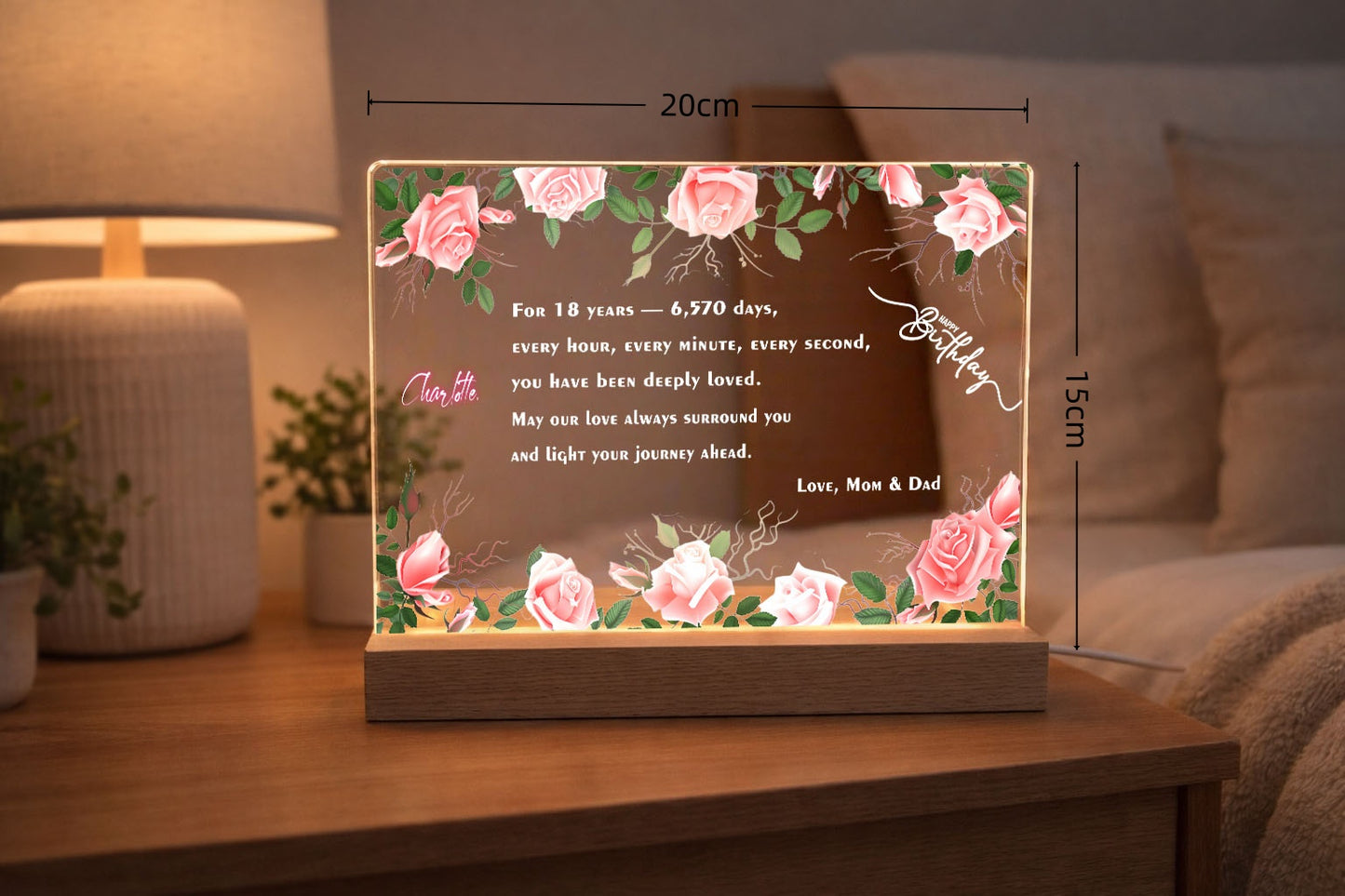 Custom  Night Light | Unique 16th, 18th, 21st Birthday Gift for Daughter & Best Friend& Sister