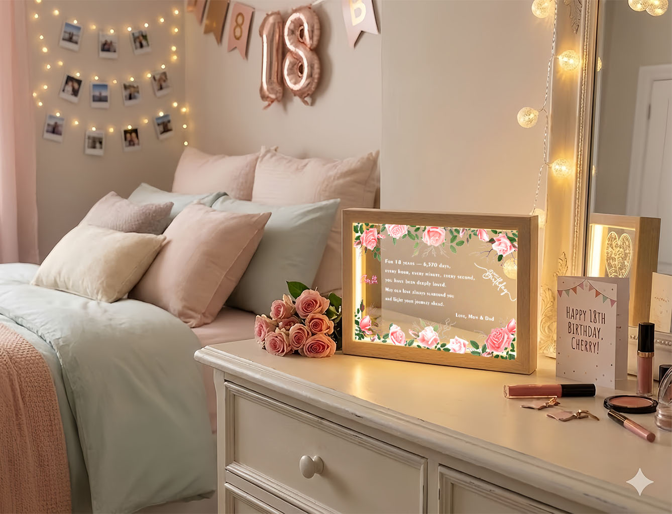 Custom  Night Light | Unique 16th, 18th, 21st Birthday Gift for Daughter & Best Friend& Sister
