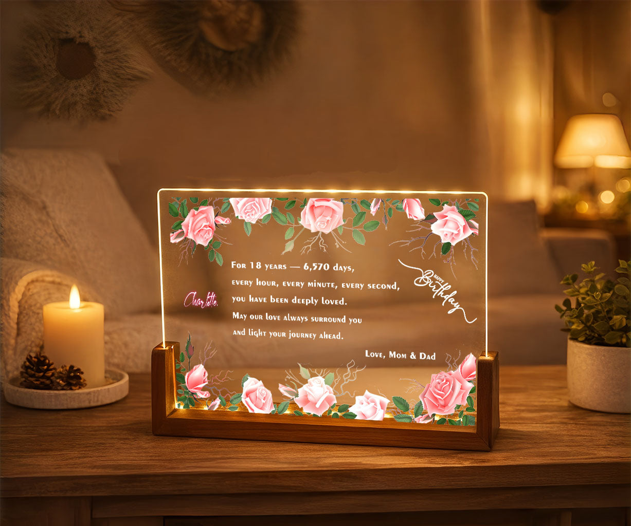 Custom  Night Light | Unique 16th, 18th, 21st Birthday Gift for Daughter & Best Friend& Sister