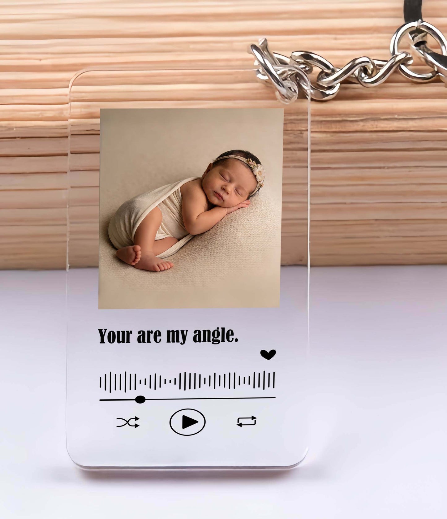 Custom Photo Music Acrylic Keychain  Personalized Spotify-Style Photo Keychain Gift