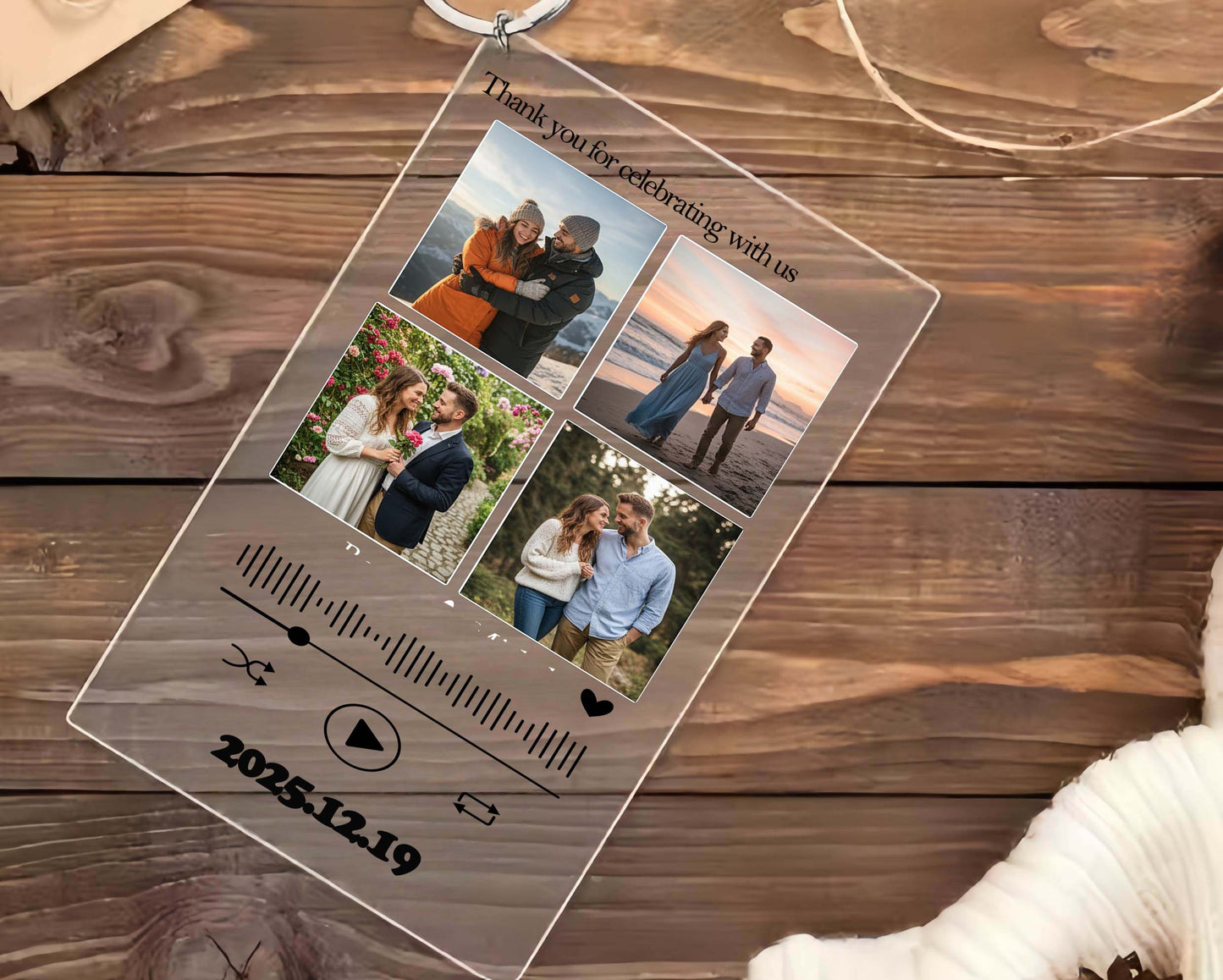 Custom Photo Music Acrylic Keychain  Personalized Spotify-Style Photo Keychain Gift