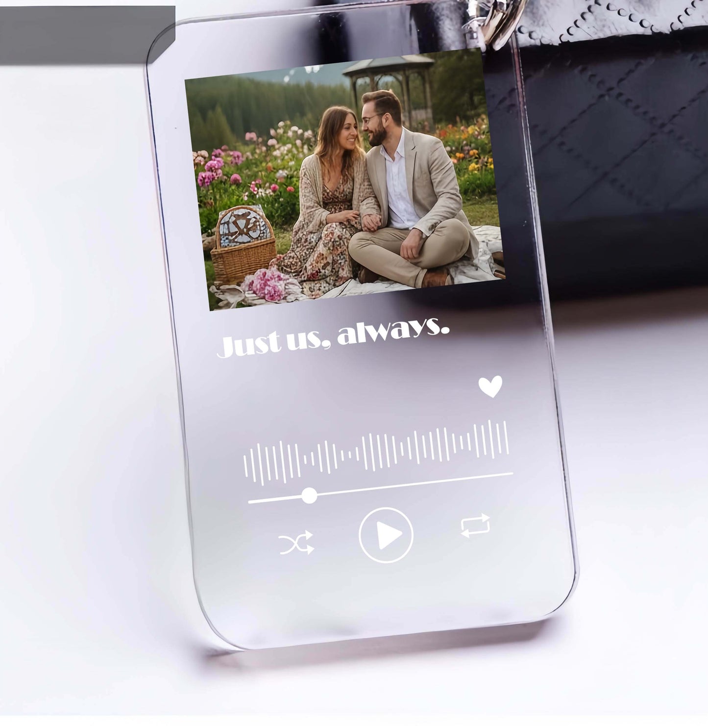 Custom Photo Music Acrylic Keychain  Personalized Spotify-Style Photo Keychain Gift