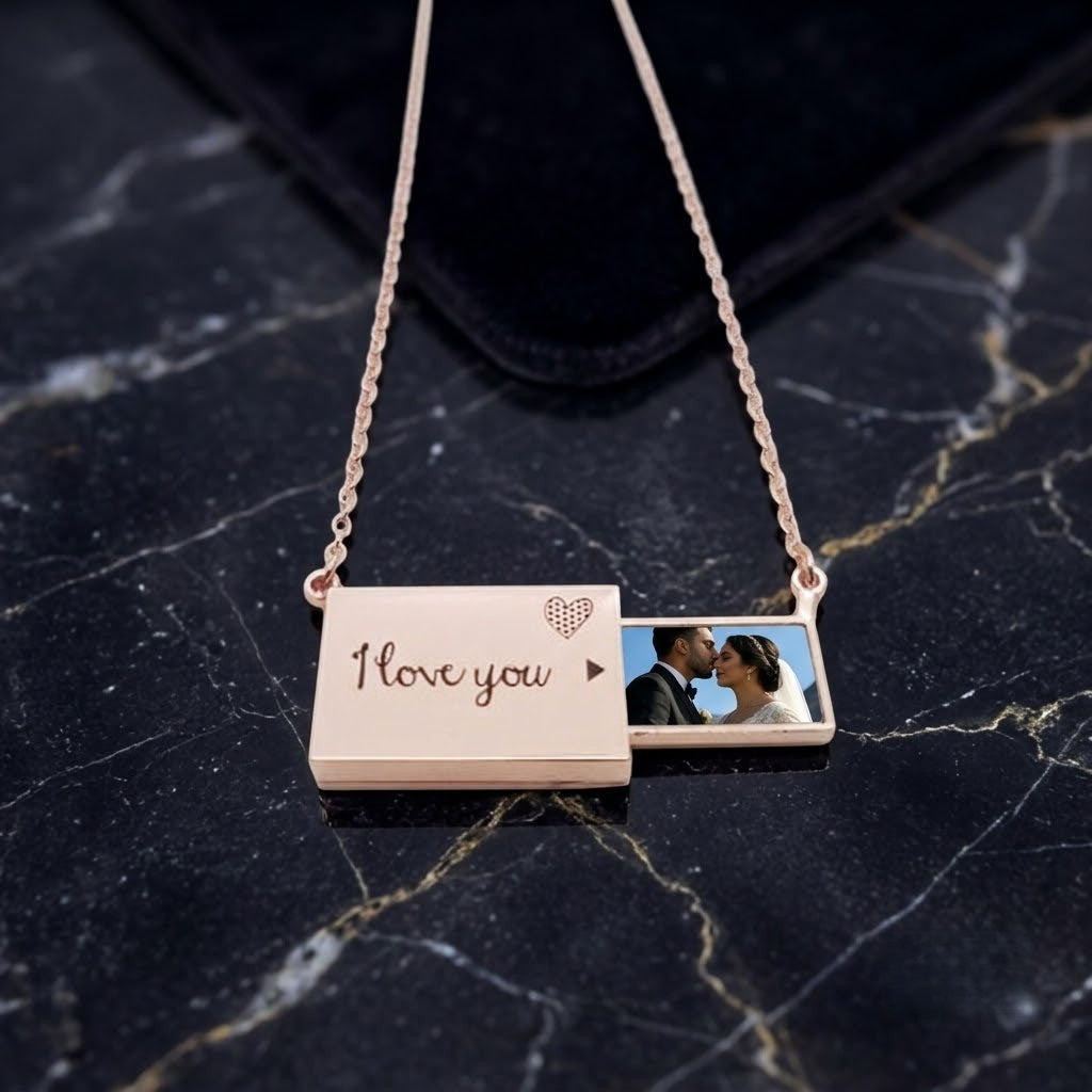 Personalized Secret Message Locket | Custom Photo & Name Necklace