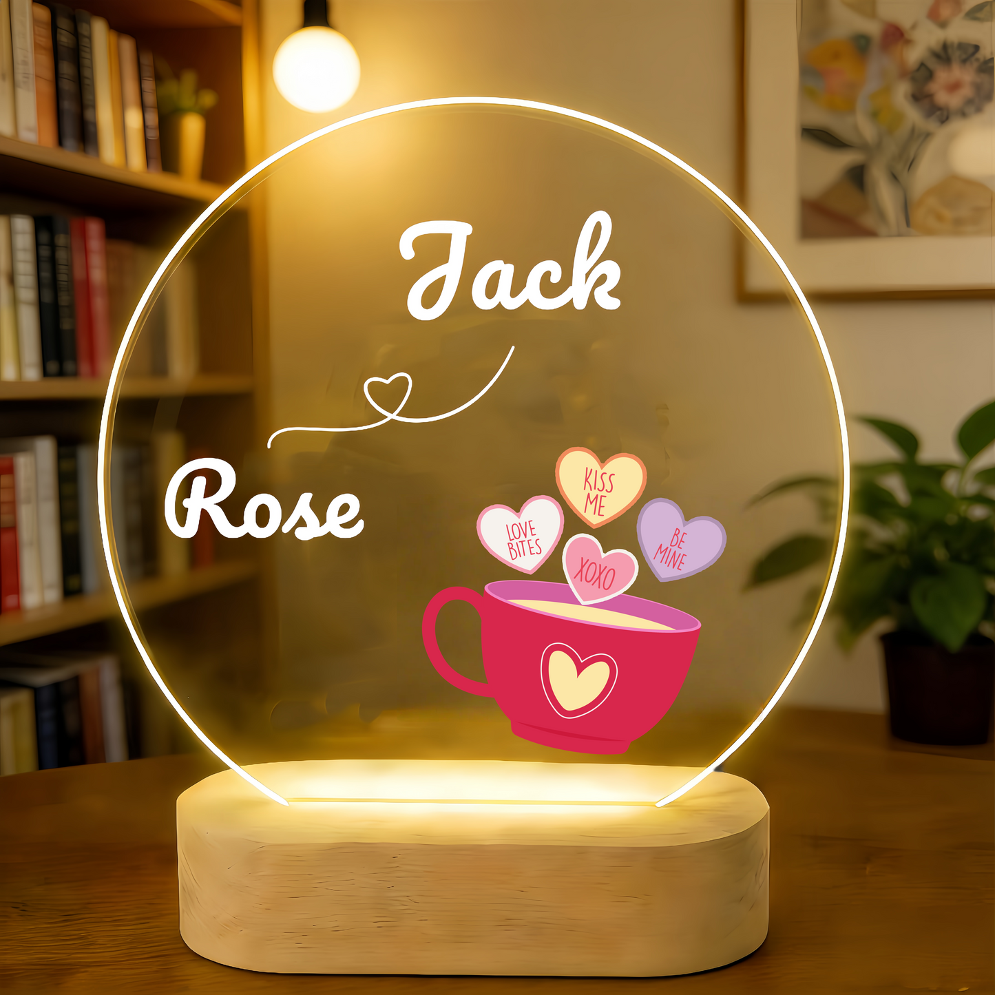 Romantic Valentine's Day gift idea - customized name night light for couples
