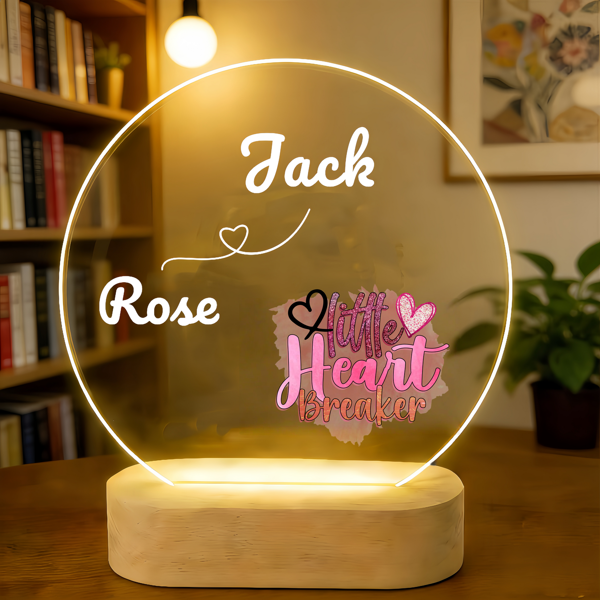 8 different calligraphy font styles for personalized name on acrylic lamps