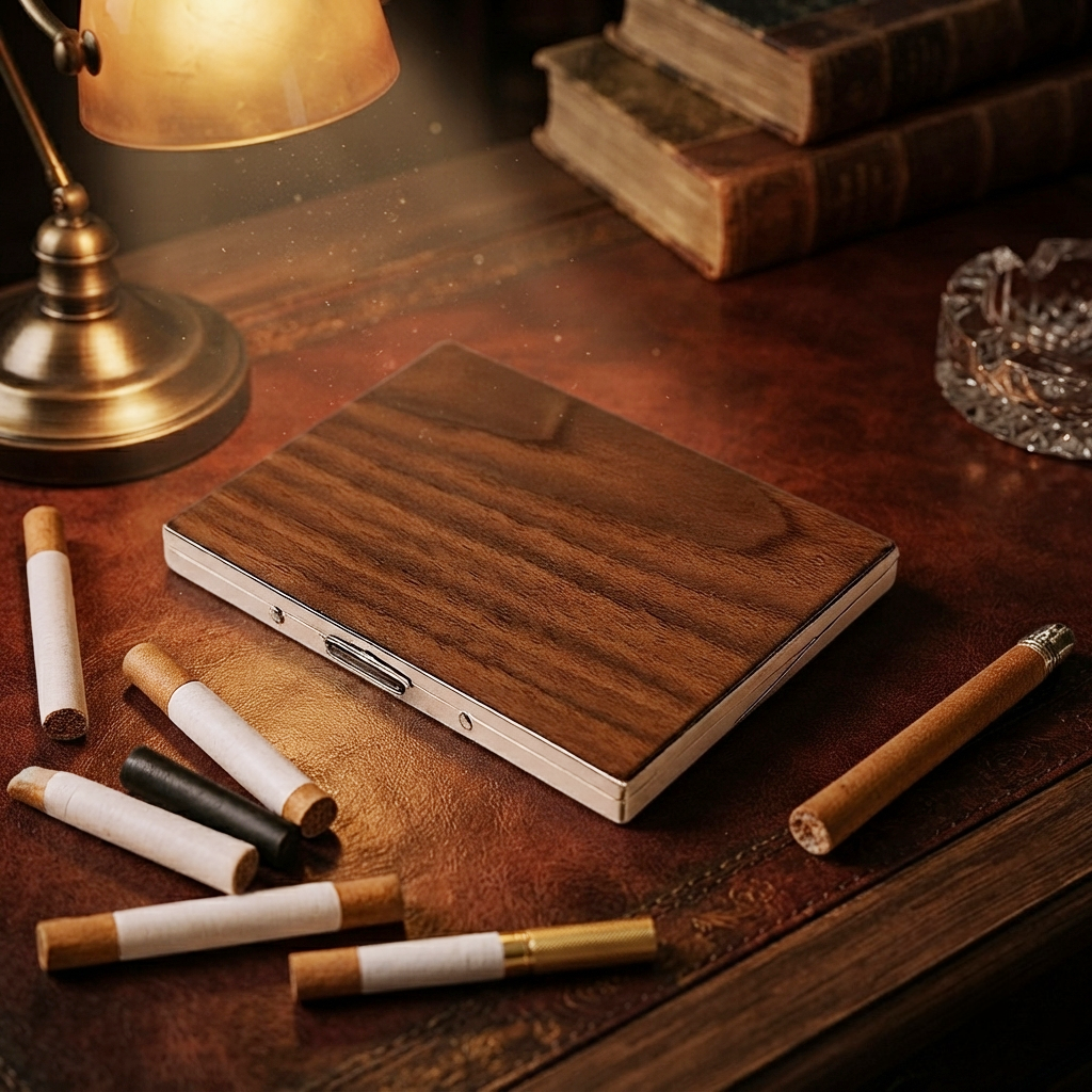 Custom Golf Wooden Cigarette Case & Holder | Personalized Laser-Engraved Gift for Him