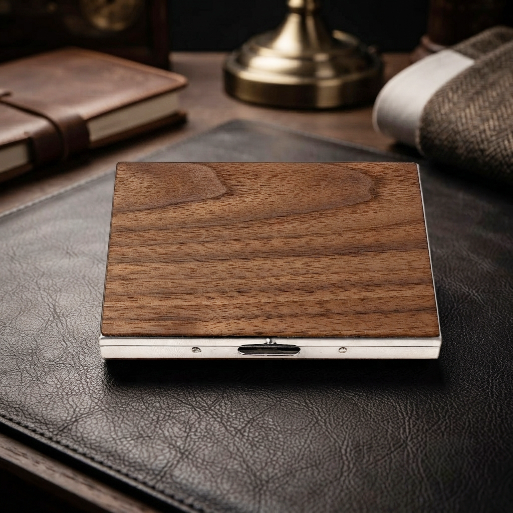 Custom Golf Wooden Cigarette Case & Holder | Personalized Laser-Engraved Gift for Him