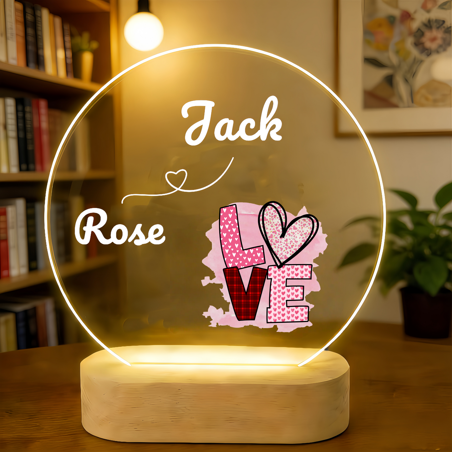 Personalized Name LED Acrylic Lamp for Couples – Custom Romantic Night Light, Valentine Anniversary Gift, Cozy Home Decor