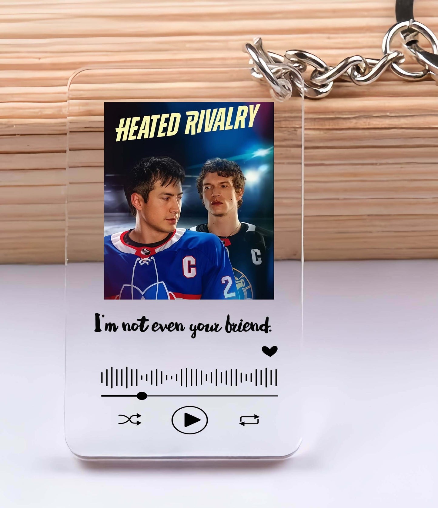 Heated Rivalry Keychain, Spotify Keychain, Hockey Romance, Custom Keychain, Personalized gift