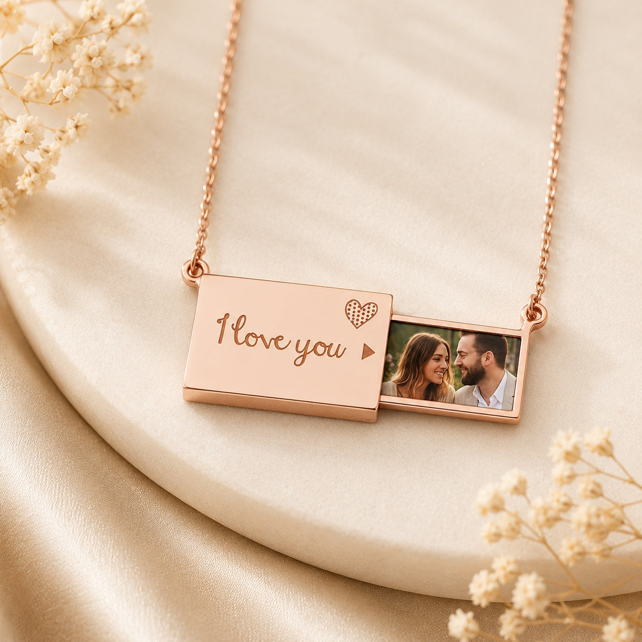 Personalized Secret Message Locket | Custom Photo & Name Necklace