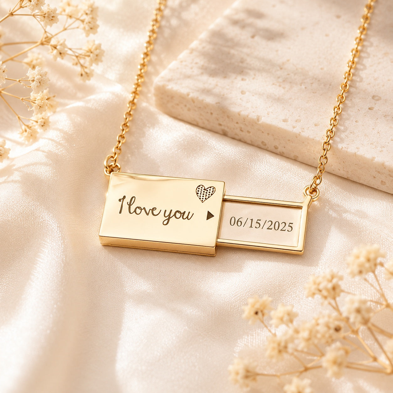Personalized Secret Message Locket | Custom Photo & Name Necklace
