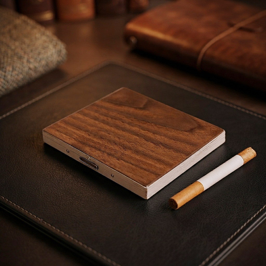 Custom Golf Wooden Cigarette Case & Holder | Personalized Laser-Engraved Gift for Him