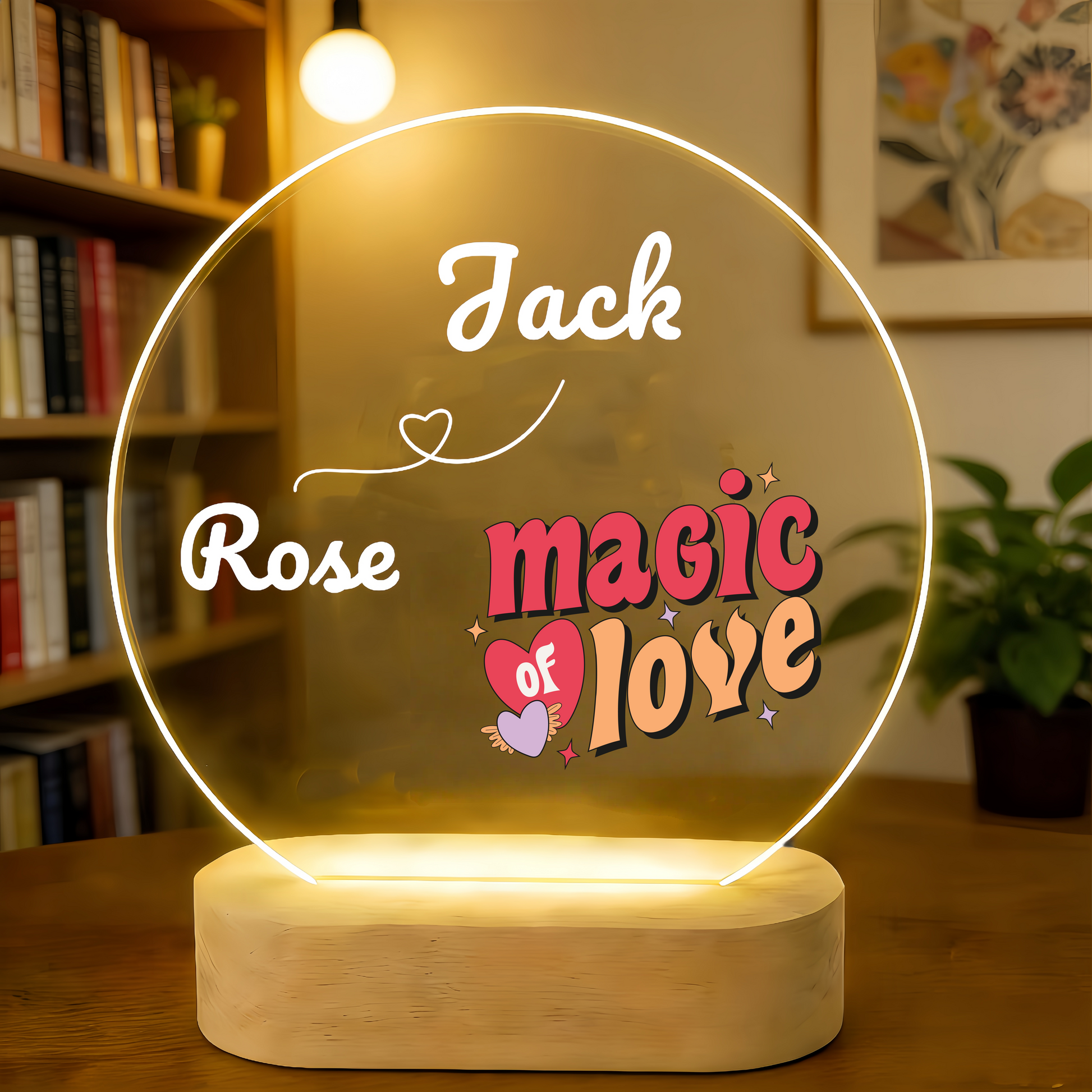 Custom Name Night Light for Couples - Full Color UV Print Anniversary Gift