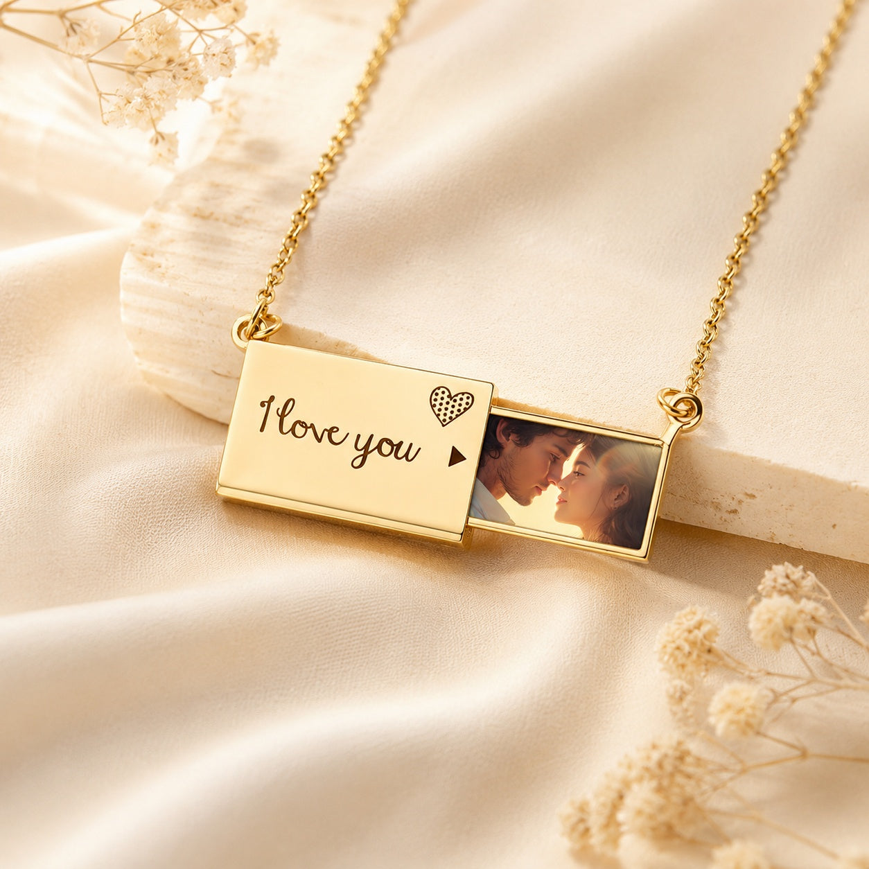 Personalized Secret Message Locket | Custom Photo & Name Necklace