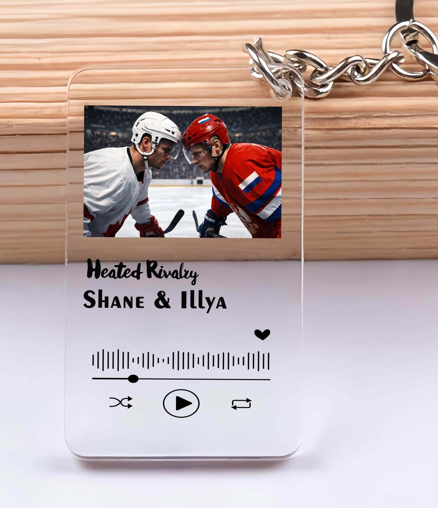Heated Rivalry Keychain, Spotify Keychain, Hockey Romance, Custom Keychain, Personalized gift