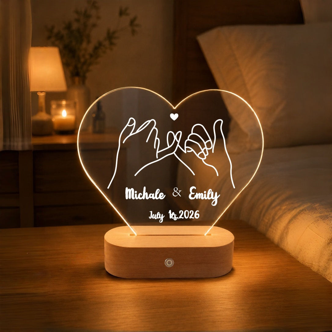 Premium Wireless Heart LED Light – Custom Rechargeable Touch-Control Keepsake