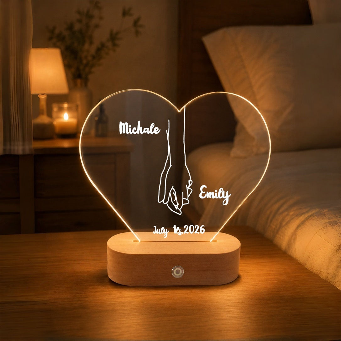 Premium Wireless Heart LED Light – Custom Rechargeable Touch-Control Keepsake