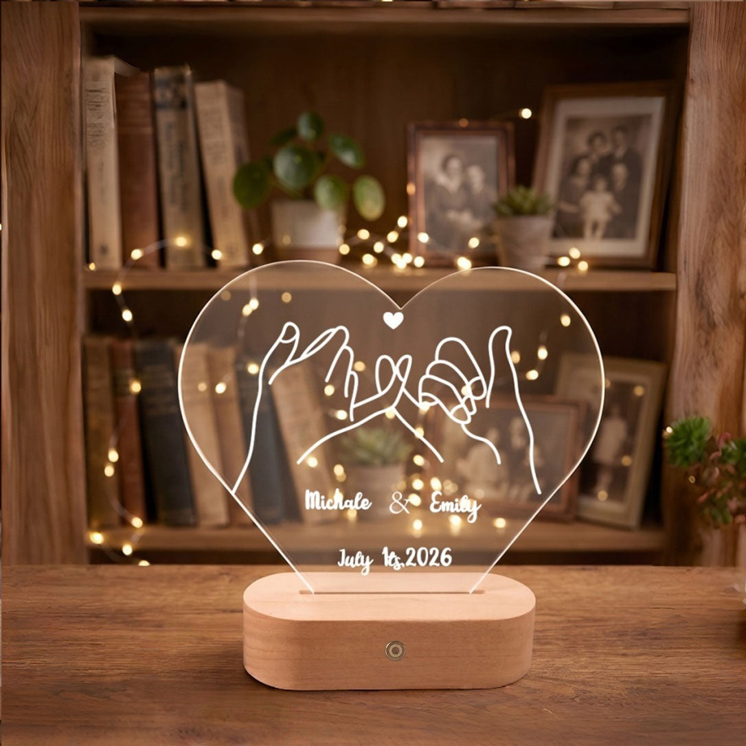 Premium Wireless Heart LED Light – Custom Rechargeable Touch-Control Keepsake