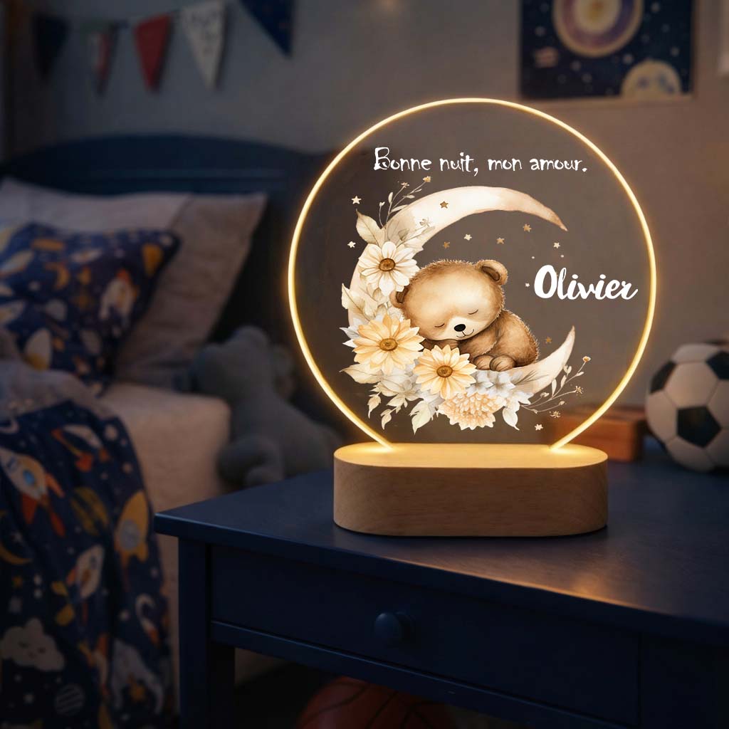 Personalized Night Light & Nursery Name Sign - Custom Baby Night Light for Baby Announcement, Newborn Gift & Baby Boy Gift