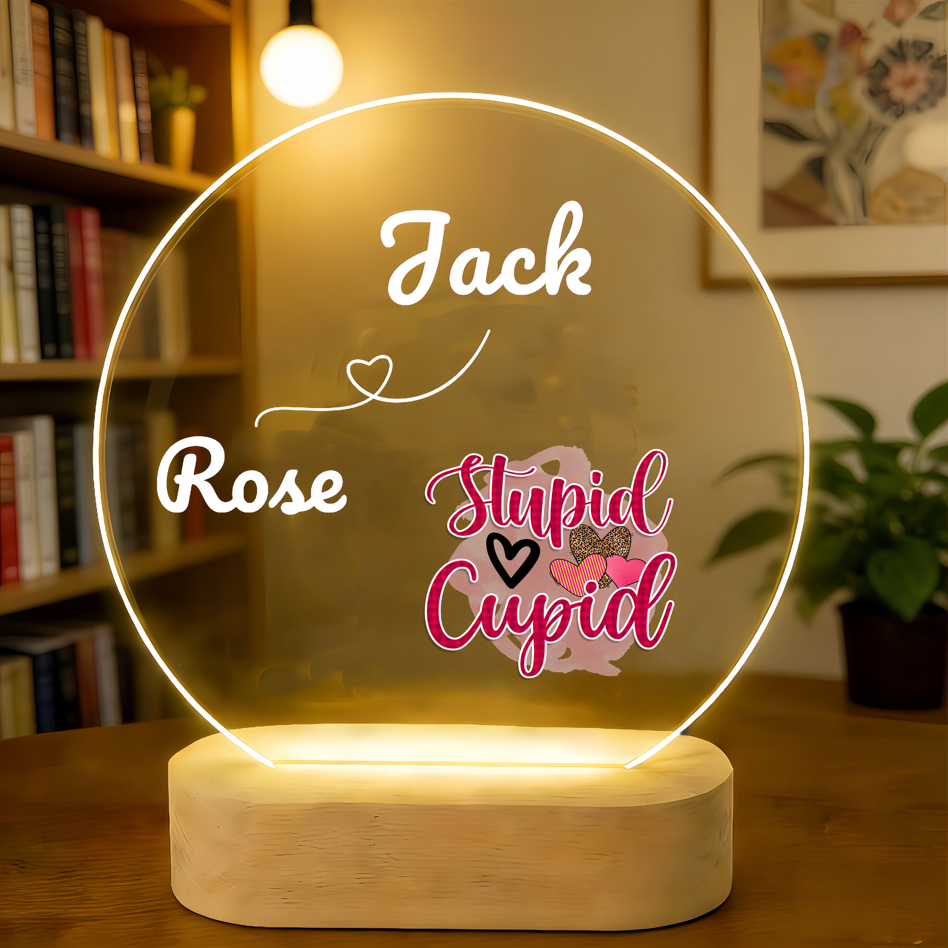 Romantic Valentine's Day gift idea - customized name night light for couples
