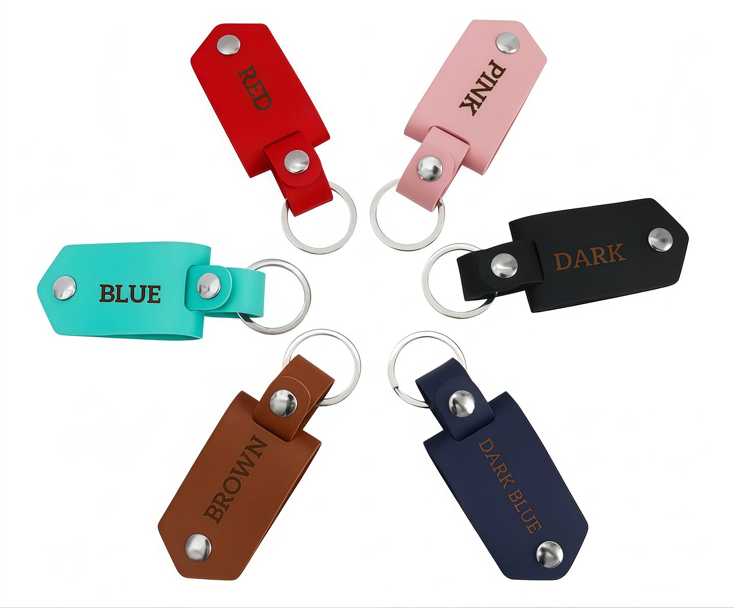 Personalized Leather Hidden Photo Memory Keychain