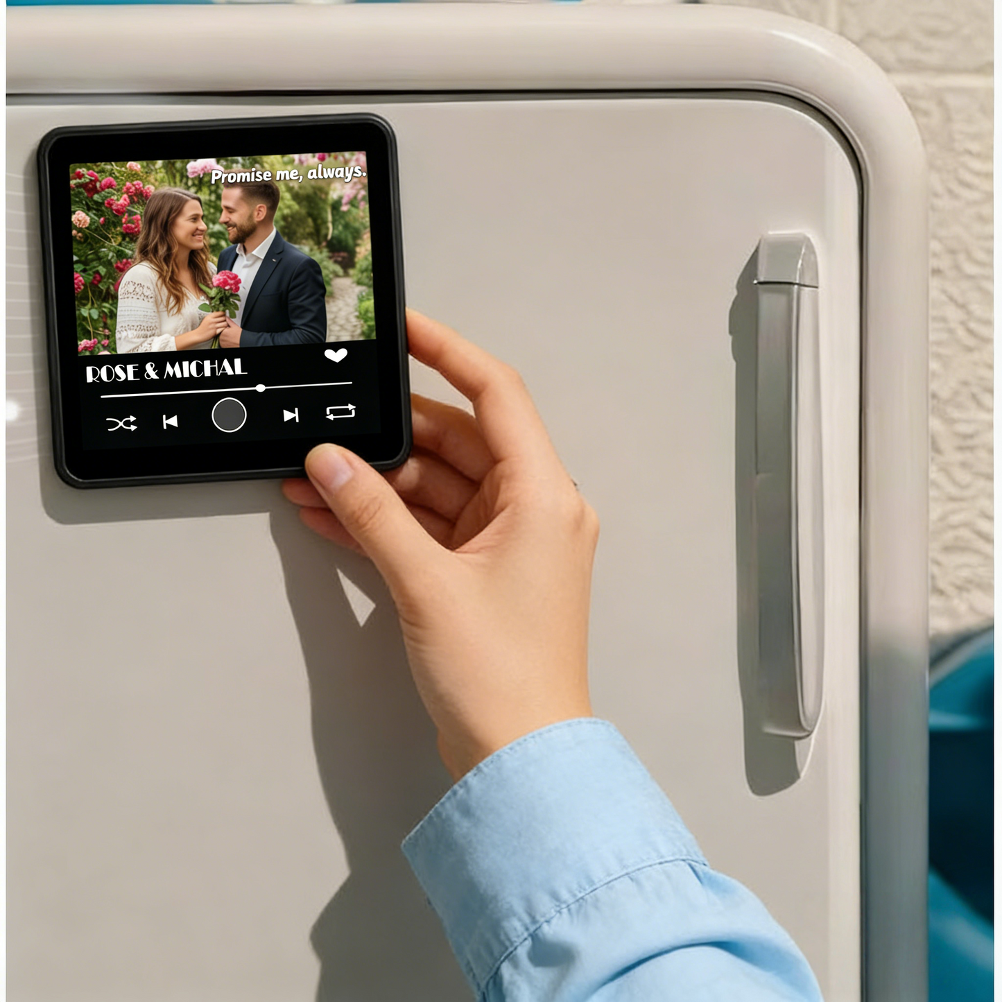 Personalized Bluetooth Fridge Magnet Speaker - Edge-to-Edge Photo Glass Design
