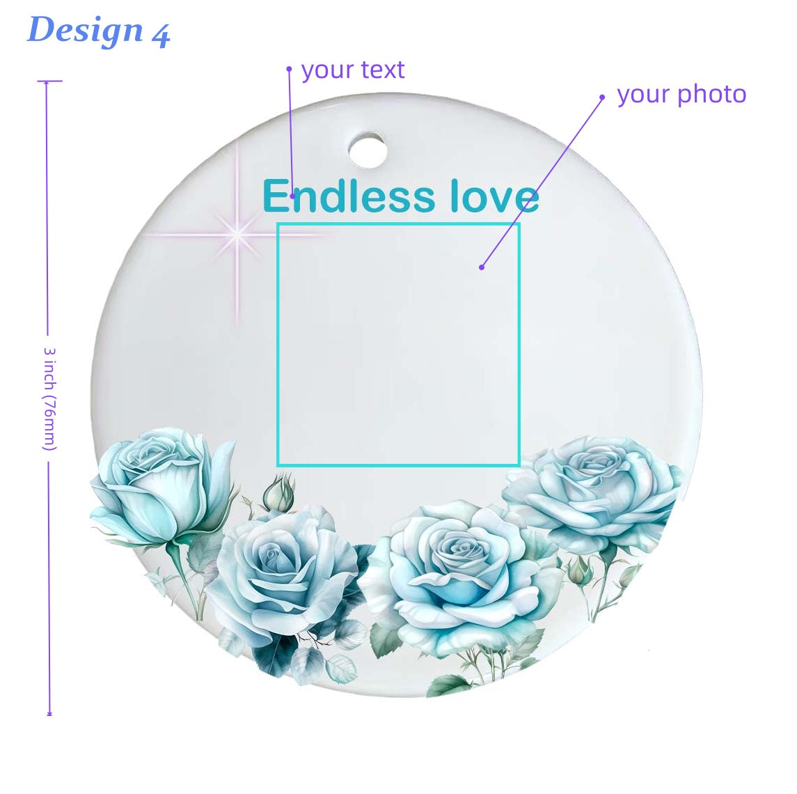 Personalized Ceramic Photo Ornament – Custom Picture & Text Keepsake Gift