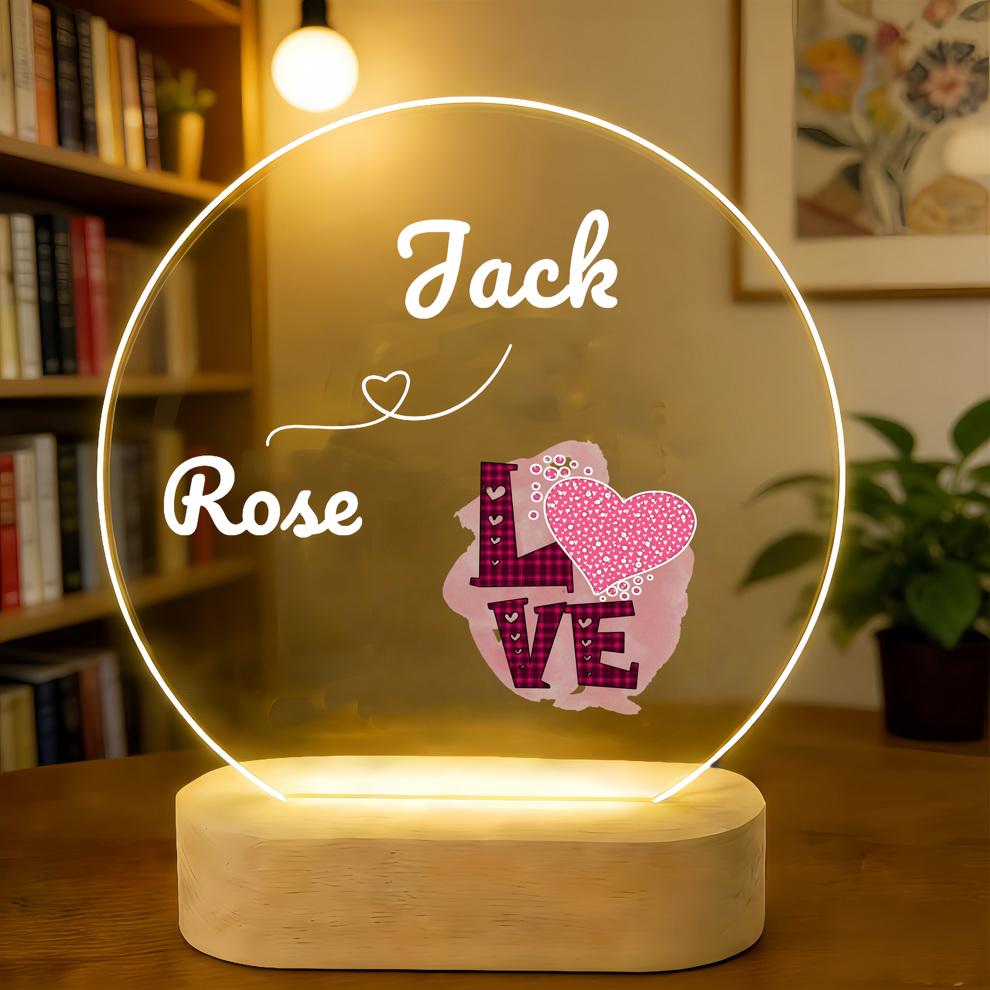 Personalized Name LED Acrylic Lamp – Custom Romantic Gift for Couples, Anniversary & Valentine Decor