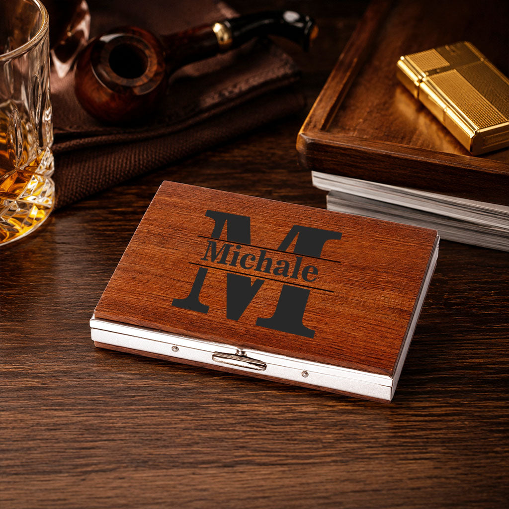 Custom Golf Wooden Cigarette Case & Holder | Personalized Laser-Engraved Gift for Him
