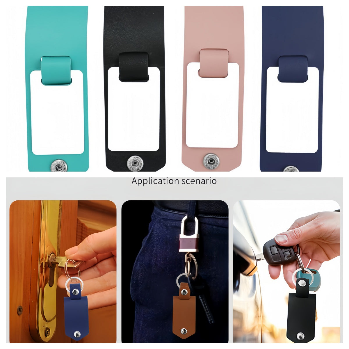 Personalized Leather Hidden Photo Memory Keychain