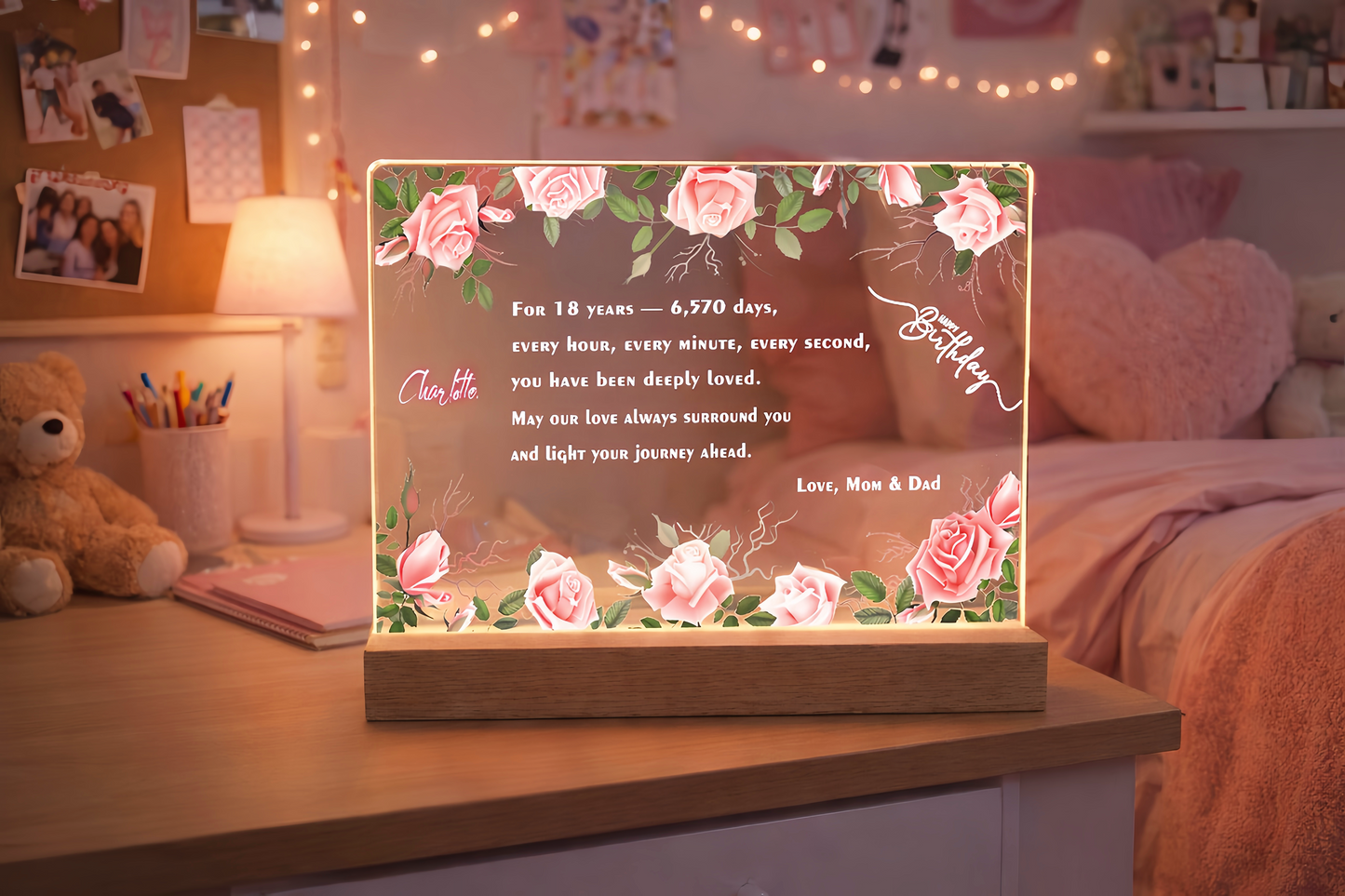 Custom  Night Light | Unique 16th, 18th, 21st Birthday Gift for Daughter & Best Friend& Sister