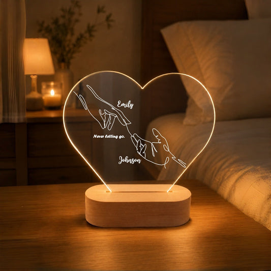 Premium Wireless Heart LED Light – Custom Rechargeable Touch-Control Keepsake