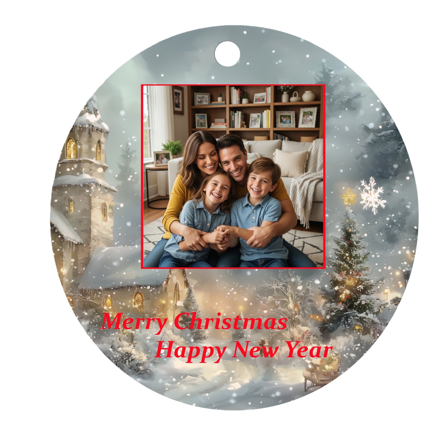 Personalized Ceramic Photo Ornament – Custom Picture & Text Keepsake Gift