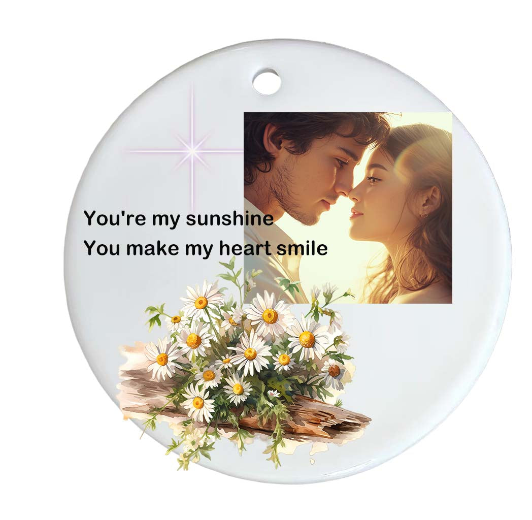 Personalized Ceramic Photo Ornament – Custom Picture & Text Keepsake Gift