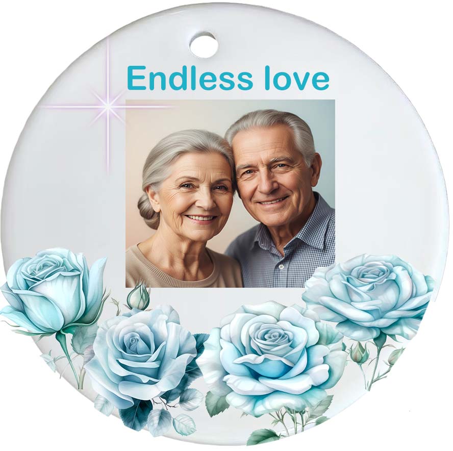 Personalized Ceramic Photo Ornament – Custom Picture & Text Keepsake Gift