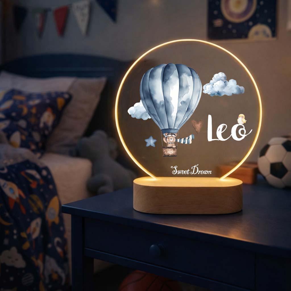Safari Nursery Decor & Personalized Night Light - Custom Animal Baby Boy Gift, Fairy Lamp, Newborn Gift, Baby Shower Gift