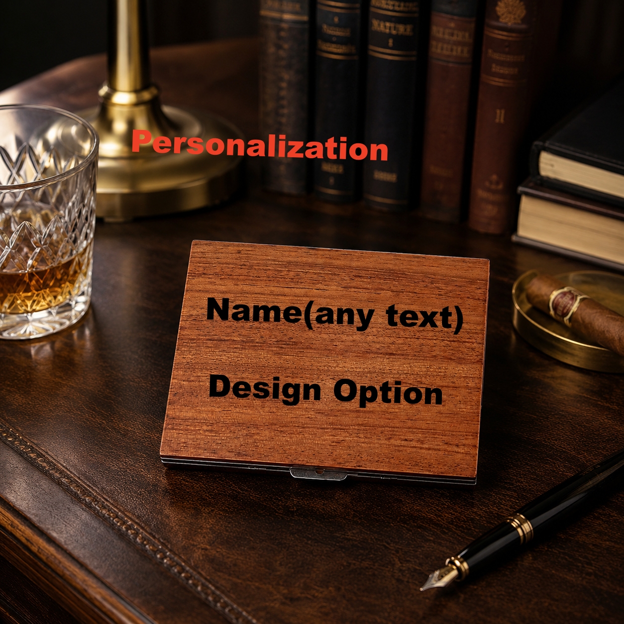 Custom Golf Wooden Cigarette Case & Holder | Personalized Laser-Engraved Gift for Him