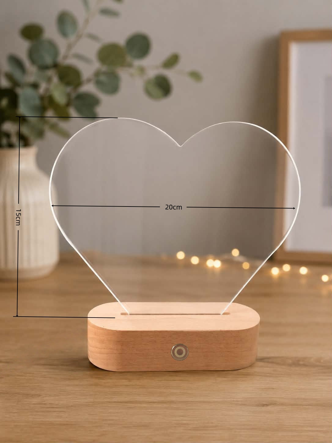 Premium Wireless Heart LED Light – Custom Rechargeable Touch-Control Keepsake