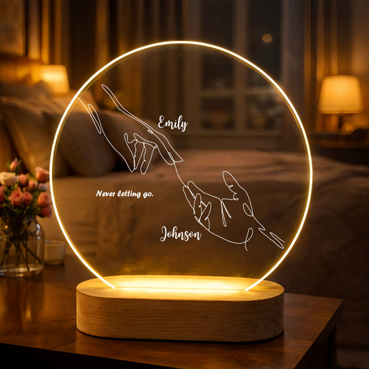 Personalized Couple Line Art Night Light | Custom Name & Date Acrylic LED Lamp | Romantic Anniversary Gift