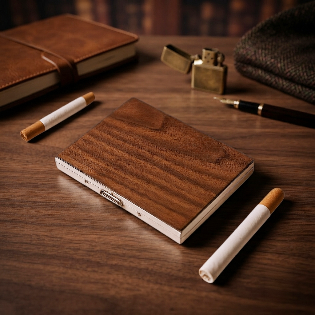 Custom Golf Wooden Cigarette Case & Holder | Personalized Laser-Engraved Gift for Him